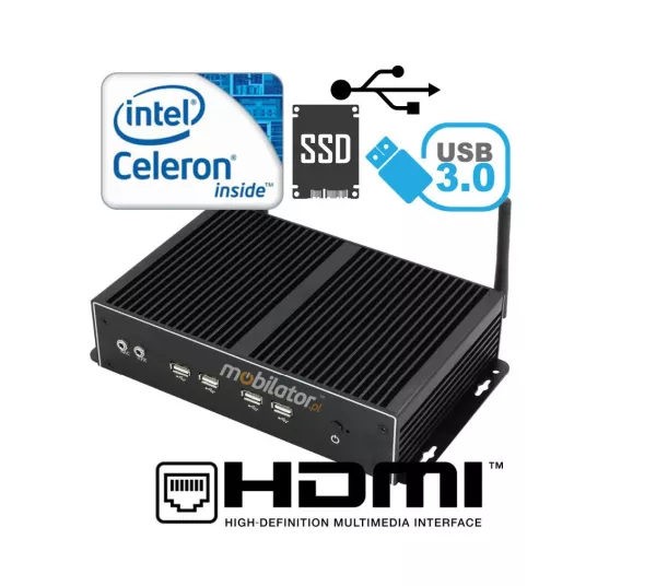 Industrial mini computer with passive cooling MiniPC yBOXA26X( 6COM+2LAN)-2955U v.1