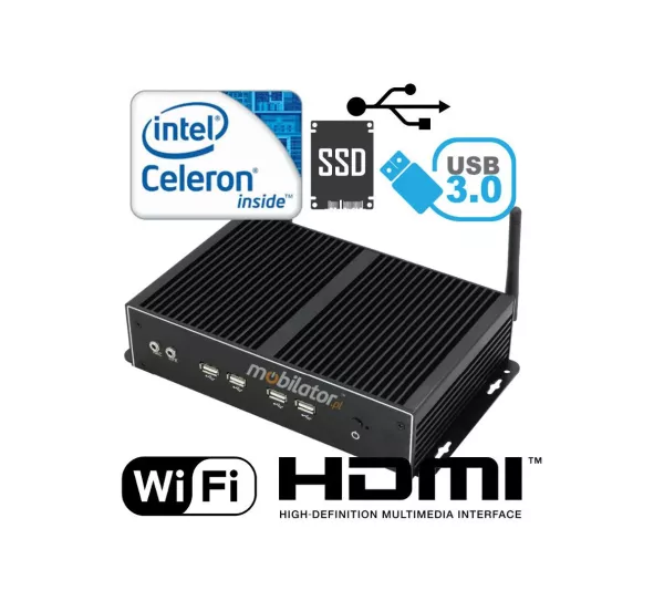 Industrial mini computer with passive cooling MiniPC yBOXA26X( 6COM+2LAN)-2955U v.2