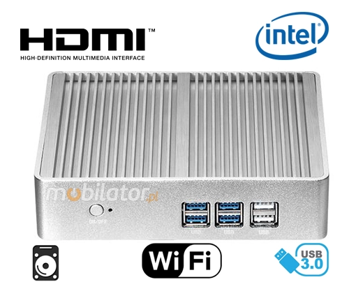MiniPC yBOX - 32X - i7 4500Y v.5 - wzmocniony wydajny mały bezwentylatorowy komputer przemysłowy - z chłodzeniem pasywnym - z procesorem i7-4500Y