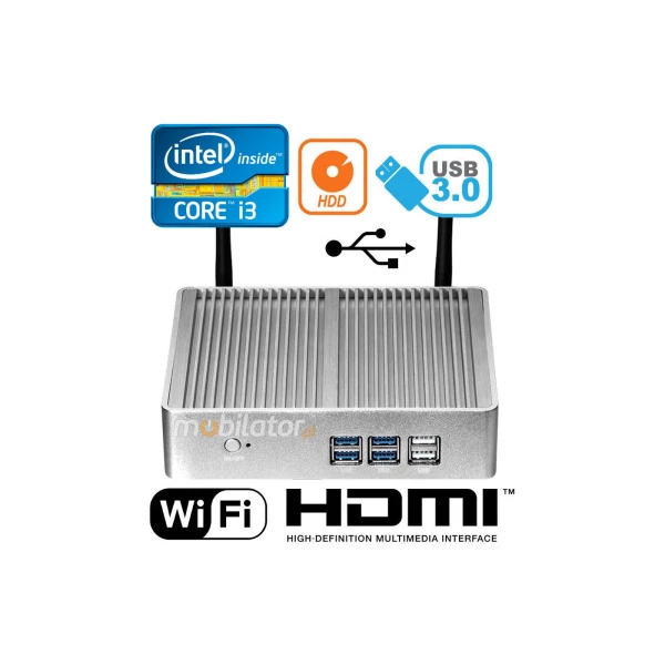 Fanless industrial mini computer MiniPC yBOX X32 i3 4010Y v.3