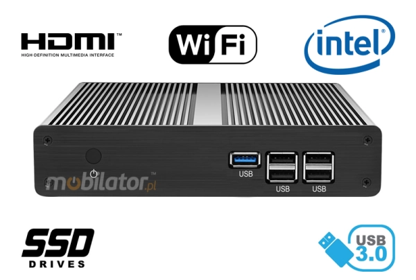 Computer Industry Fanless MiniPC  MiniPC yBOX - X34  i3 7100U v.2