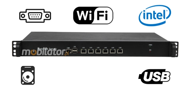 MiniPC yBOX 1U - 1037U v.3 Komputer przemysłowy fanless 6x LAN do szafy rakowej