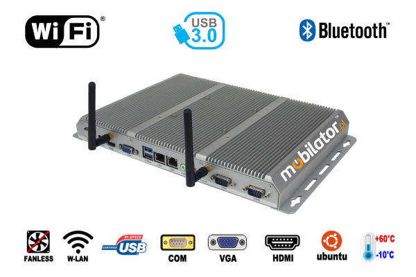 Minimaker BBPC-K05 (i7-6500U) v.5 - Powerful modern resistant minipc with additional cooling (Intel Core i7), 6x COM RS232 and 2x LAN