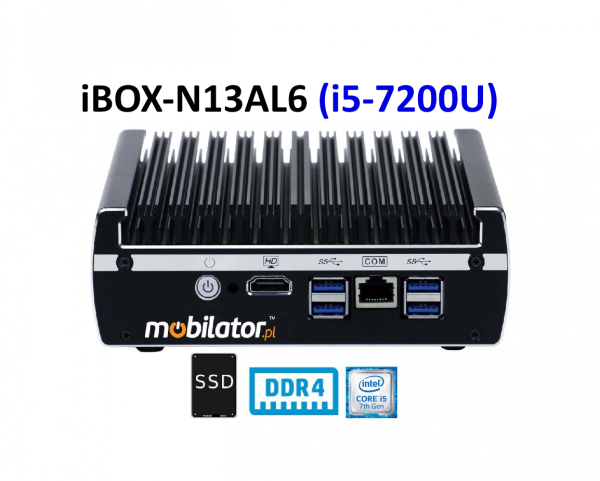 IBOX-N13AL6 (i5-7200U) v.2 - Industrial computer (6x LAN + WiFi) with Intel Core i5 processor