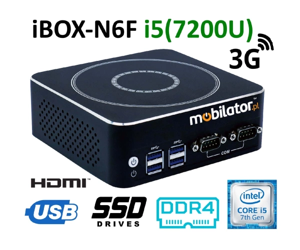 IBOX-N6F i5 (7200U) v.4 - Reinforced Mini industrial computer with 3G wireless network