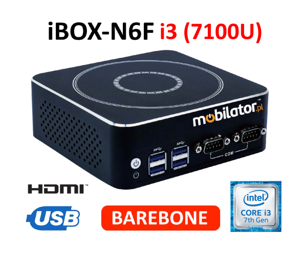 IBOX-N6F i3 (7100U) Barebone - A reinforced industrial computer with an Intel Core i3 processor