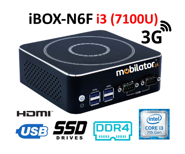 IBOX-N6F i3 (7100U) v.4 - Reinforced industrial computer with wireless internet 3G