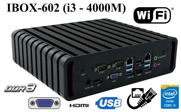 IBOX-602 (i3 - 4000M) v.2 - Fanless mini industrial computer