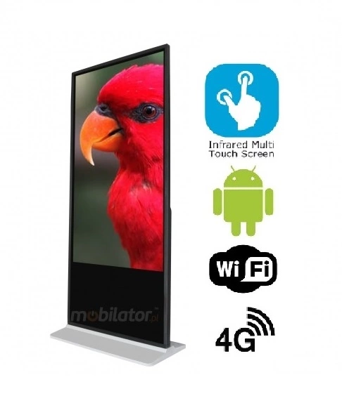 HyperView 65 v.5 - Stojący panel reklamowy z 65-calowym, ekranem (infrared touch), z wifi, Android 7.1 oraz 4G