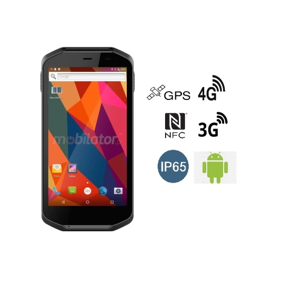  Industrial 5 inch data collector (IP65 standard) with 64GB ROM disk and 4GB RAM memory and Zebra 4710 2D code scanner - Mobipad Qxtron Q5100 v.1