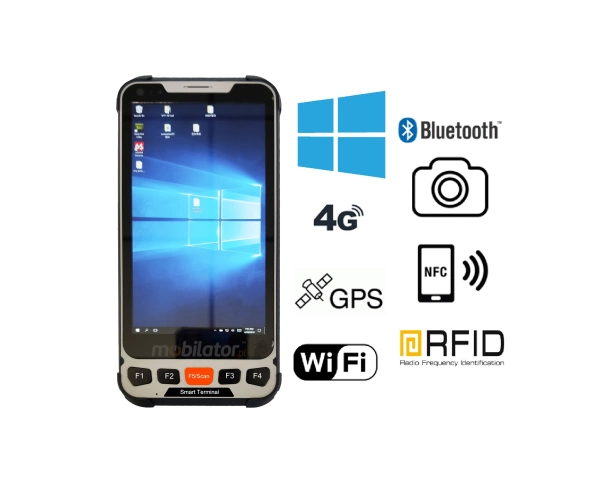 Mobipad SH5 v.3 - Industrial data terminal with UHF RFID, NFC, 4G and BT 4.0, 4GB RAM and 64GB disk 