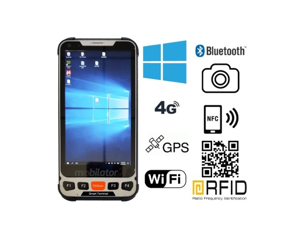 Mobipad SH5 v.4 - Data terminal with UHF RFID M500 scanner, NFC, 4G and Bluetooth 4.0, 2D code scanner 