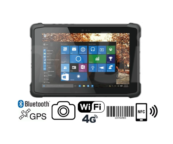 Wytrzymały 10-calowy tablet (IP65 + MIL-STD-810G) z NFC, skanerem kodów 1D MOTO, pamięcią 4GB RAM, dyskiem 64GB ROM, Bluetooth 4.2, NFC - Emdoor I11H v.2