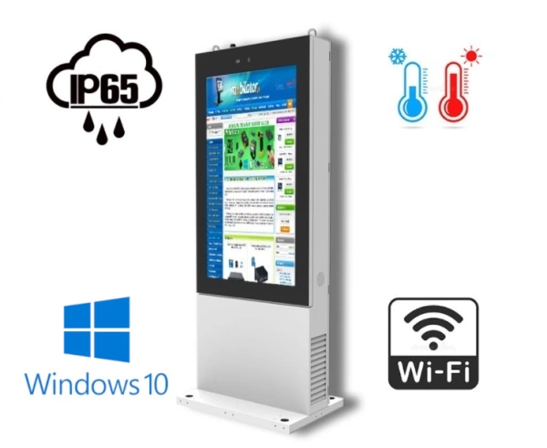 NoMobi Trex 65W v.0.1 - wytrzymały zewnętrzny ekiosk multimedialny odporny na warunki atmosferyczne, wolnostojący (Windows) z wewnętrzną regulacją temperatury, dostawą drogą morską - 2,5 miesiąca