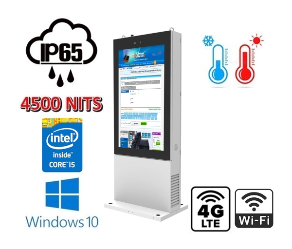 Wandaloodporny ekiosk informacyjn yprzemysłowy dobrej jakości wolnostojący Trex 55W 