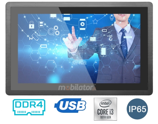 Nowoczesny panelowy komputer z modułem WiFi i Bluetooth wstrząsoodporny Wodoodporny  BiBOX-190WS-PC1 