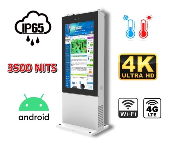 ekran dotykowy dobrej jakości przemysłowy cichy infokiosk NoMobi Trex 86 cali infokiosk zewnętrzny