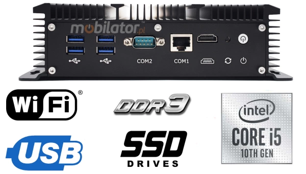 HyBOX 1009 specjalistyczny dobrej jakości wielozadaniowy komputer do użytku w transporcie z dobrym procesorem Intel Core i5 