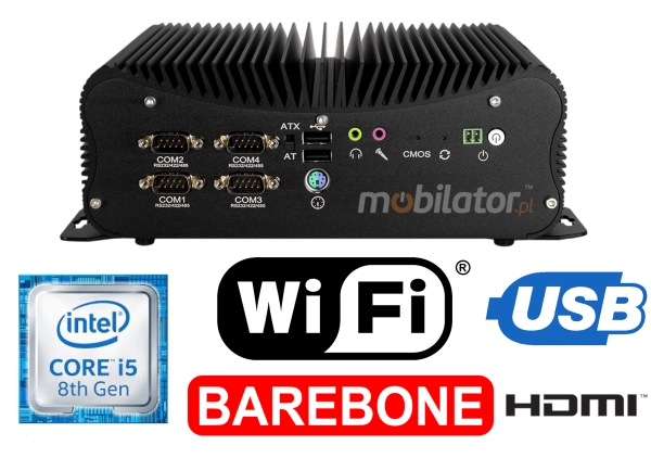 HyBOX 1012B-D4 dobrej jakości mały wzmocniony przemysłowy komputer odpornego na niskie temperatury z szybkim procesorem Intel Core i5