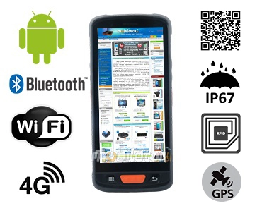 MobiPAD V9s – wytrzymały kolektor danych z UHF RFID, skanerem 2D, dla hurtowni i magazynu z normą IP67, Wifi i Bluetooth, system Android, przednią i tylną kamerą 13MPx/8MPx