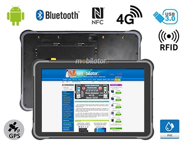 MobiPAD A311-R2 - Profesjonalny tablet przemysłowy 10.1 cala, Android 12, 8GB RAM, 256GB ROM, IP65, GPS, NFC, UHF RFID (0.8-1 metra), Bluetooth 5.0, 450 nits, 1920x1200, odporny na ekstremalne warunki