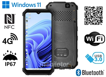 MobiPAD HS6 - Tablet odporny na upadki z Intel Celeron N100 4x3.4GHz, Windows 11, 8GB RAM, 256GB ROM, GPS, NFC, Bluetooth 5.0, Wifi, IP67, skaner 2D Newland N1, idealny do pracy w trudnych warunkach