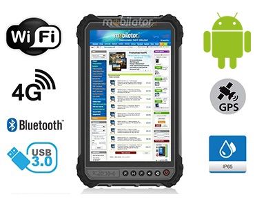 MobiPAD 9TS-5A - tablet do pracy w terenie, ekran 8 cali, Android 11, 8GB RAM, 256GB ROM, norma IP65, odporny na pył i wodę, wytrzymały na upadki i wstrząsy, idealny do zastosowań zewnętrznych