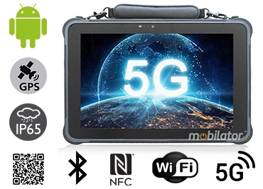 MobiPAD A311-T - odporny tablet na trudne warunki z wysokiej precyzji GPS, czytnikiem linii papilarnych, Skanerem 2D Honeywell N3680, 8GB RAM, 256GB ROM, Android 10, 10.1-calowy ekran 1920x1200, NFC, LTE 5G, RJ45, Bluetooth 5.0, pancerny tablet odpor