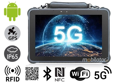 MobiPAD A311-T - tablet przemysłowy z UHF RFID (3-4m), skanerem 2D Honeywell N3680, GPS o wysokiej precyzji, 8GB RAM, 256GB ROM, Android 10, LTE 5G, czytnik linii papilarnych, ekran 10.1 cala, wodoodporny IP65, pancerny tablet na magazyn i plac budow