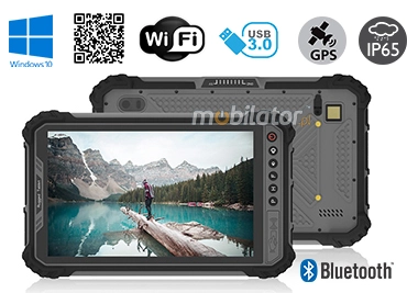 MobiPAD 9TS-M - pancerny tablet z ekranem dotykowym 8 cali, skaner 2D Newland N1, procesor Intel i5-8200Y 4x3.9GHz, norma IP65, LTE 4G, 8GB RAM, 256GB ROM, odporny na upadki, wodoodporny tablet do logistyki i budowy