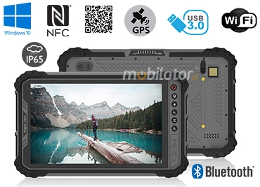 MobiPAD 9TS-M - wodoodporny tablet z NFC i skanerem 2D Newland N1, Intel i5-8200Y, 16GB RAM, 512GB ROM, ekran dotykowy 8 cali, odporny na upadki, pancerny tablet z normą IP65, LTE 4G, wytrzymały tablet do pracy w terenie i magazynach