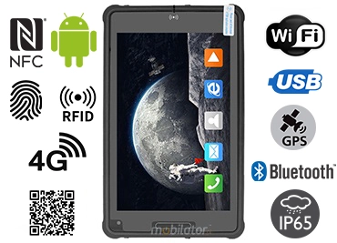 MobiPAD 8TS-5A - Android 11, ekran 8 cali Full HD, NFC, GPS wysokiej precyzji, 4GB RAM, 64GB ROM, procesor 8x2.0GHz, Skaner 2D Newland N1, odporny na wodę i pył (IP65), LTE, WiFi, Bluetooth, Czytnik linii papilarnych