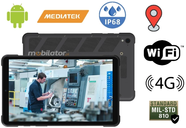 Mobipad 688DS-RTML v.1 - Wydajny tablet odporny na wstrząsy i wilgoć - 6GB RAM, 128GB SSD, GPS, 4G, NFC, IP68 - idealny do pracy na budowie