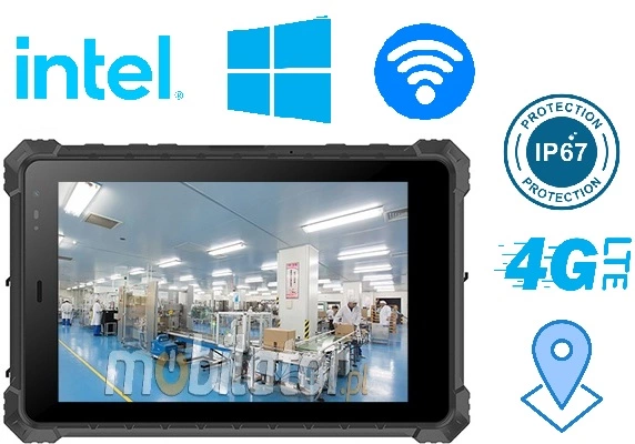 Mobipad 08DS-RTYF (i7) v.5 - Rugged tablet with an 8-inch screen, 5000mAh battery, NFC support, 2D barcode reader, and GPS - Windows 11, Intel i7 - for surveyors, technicians, and installers