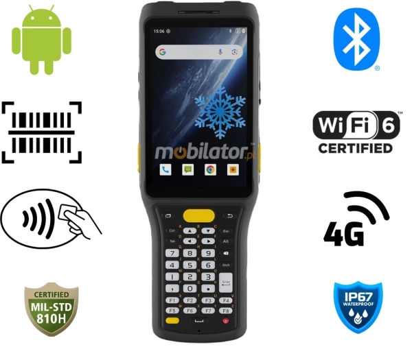 Chainway C63-Cold v.1 - Specjalistyczny terminal kodów kreskowych do pracy w mroźni i chłodni, Android 13 (GMS), bateria 5600mAh, Skaner 2D Zebra SE4710