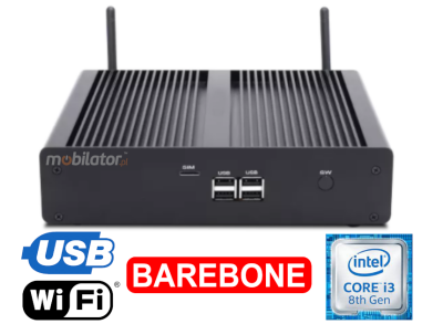 HyBOX TH55 dobry szybki mały wytrzymały i  wydajny MiniPC z  procesorem  Intel Core i3 Wielozadaniowy przemysłowy  do użytku  w transporcie 