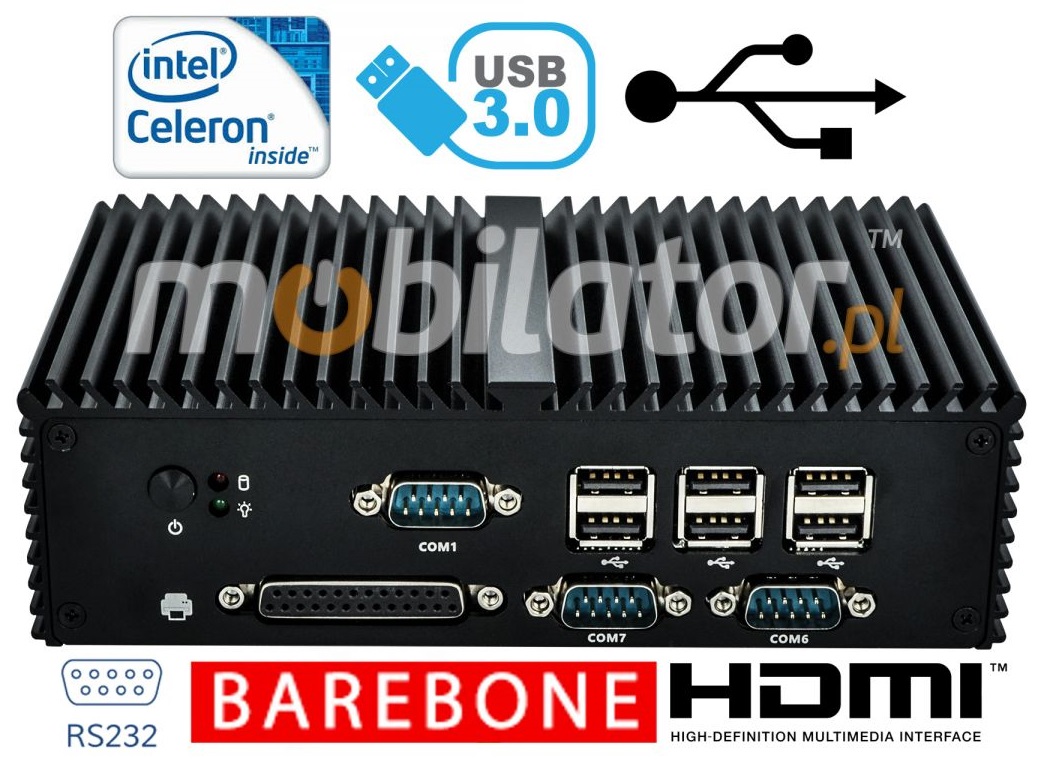 Bezwentylatorowy Komputer Przemysłowy MiniPC mBOX Q190X - LPT Barebone