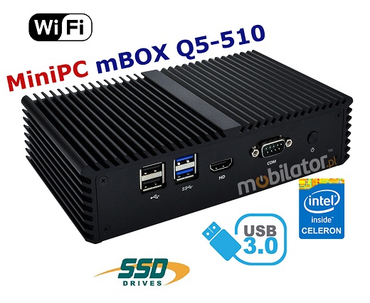 Bezwentylatorowy Komputer Przemysowy MiniPC mBOX Q5-510-10G6