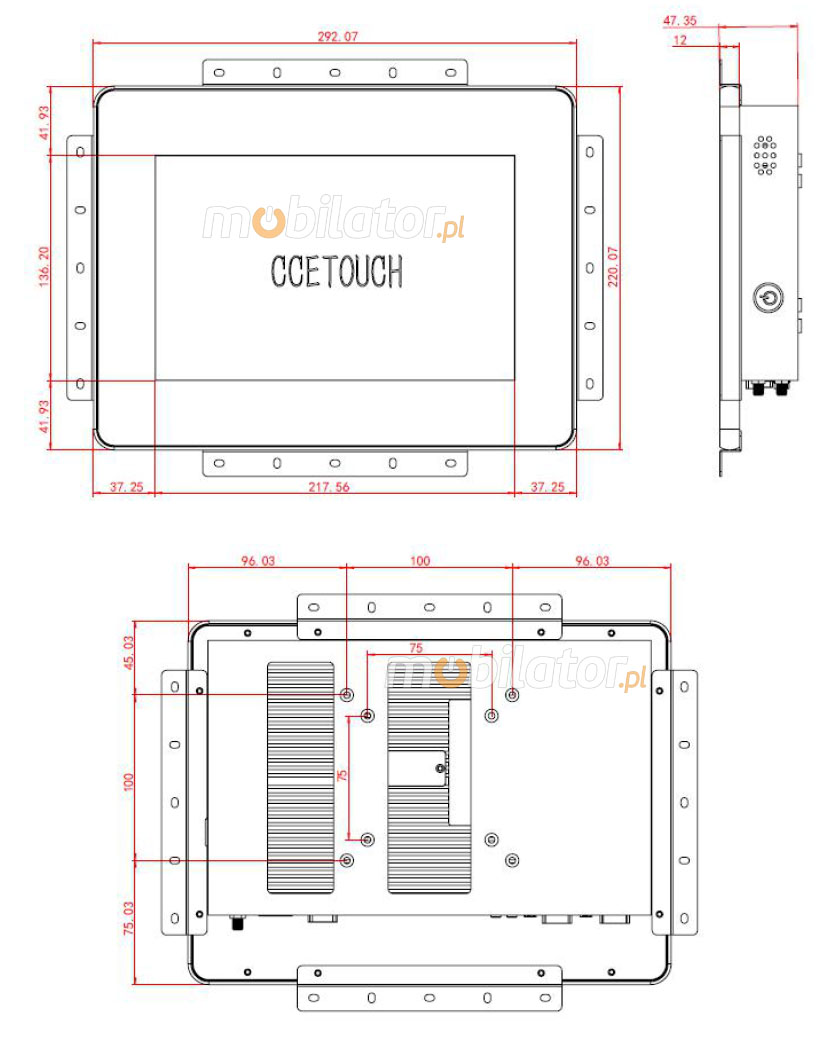 maly lekki wygodny do noszenia panelowy komputer CCETouch CTPC1013RD  Mobilator polska new design przenosny intel solidny