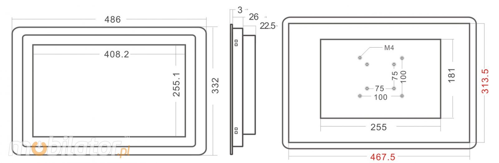 MobiTouch -  wzmocniony Panel komputerowy z systemem Android i z norm IP65 na przedni cz obudowy mobilator com intel j1900 pl