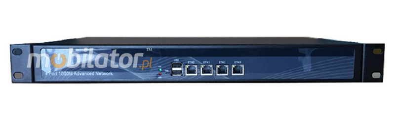 Wzmocniony komputer przemysowy z chodzeniem pasywnym i 4xLAN - do szafy rakowej MiniPC yBOX 1U-J1900 pasywny vga intel mobilator wzmocniony szybki 4 lan rj45