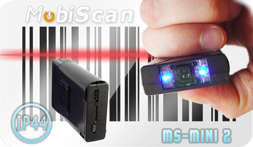 MobiScan Mini 2 Bluetooth 3.0 Skaner 1D 2D CMOS Bezprzewodowy Bluetooth 3.0 Por�czny Kompatybilny Windows Android IOS mobilator.pl New Portable Devices Mobilne Skanery kod�w kreskowych MINI odporny IP65