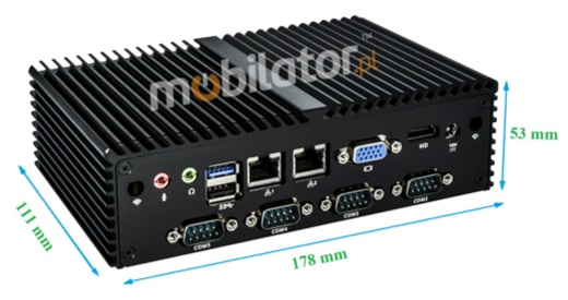 Bezwentylatorowy Komputer Przemysłowy MiniPC mBOX Q190X - PS/2 Barebone
