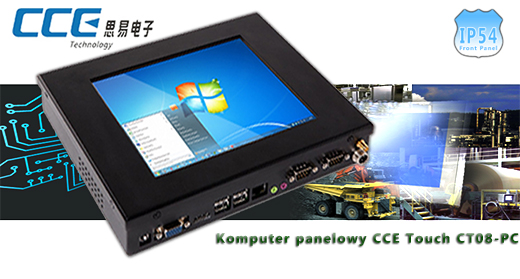 Industial Touch PC CCETouch CT08-PC Komputer panelowy Panel PC Norma odpornoci IP54 Przemysowy komputer panelowy Ekran rezystancyjny 5 wire resistive wywietlacz 8 cali mobilator.pl New Portable Devices Windows RS-232 COM 