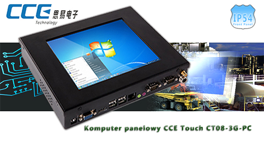 Industial Touch PC CCETouch CT08-PC Komputer panelowy Panel PC Norma odpornoci IP54 Przemysowy komputer panelowy Ekran rezystancyjny 5 wire resistive wywietlacz 8 cali mobilator.pl New Portable Devices Windows RS-232 COM 