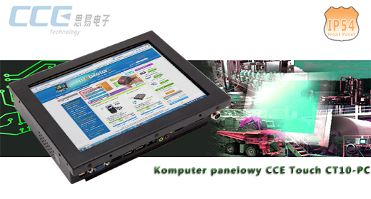 Industial Touch PC CCETouch CT10-PC Komputer panelowy Panel PC Norma odpornoci IP54 Przemysowy komputer panelowy Ekran rezystancyjny 5 wire resistive wywietlacz 10 cali mobilator.pl New Portable Devices Windows RS-232 CaOM 