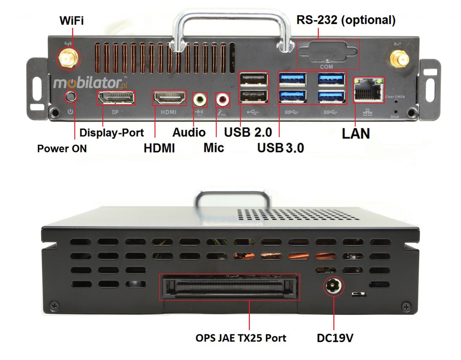 MiniPC zBOX-PSO-1030 zcza zlacza WiFi Wi-fi HDMI USB 3.0 LAN DC 19V
