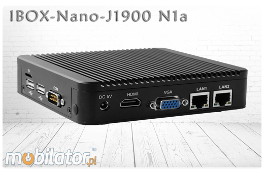 Komputer Przemysowy Fanless MiniPC IBOX-Nano-J1900 N1a