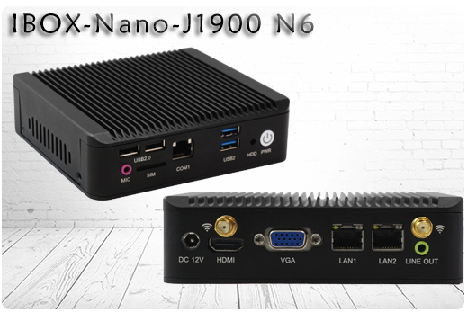 Przemysowy Komuter Fanless MiniPC Nuc IBOX-Nano- J1900