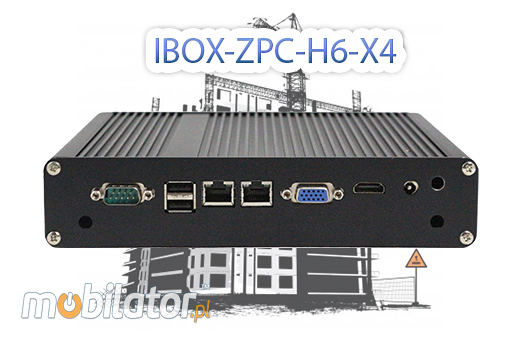 Przemysowy Fanless MiniPC IBOX-ZPC-H6-X4